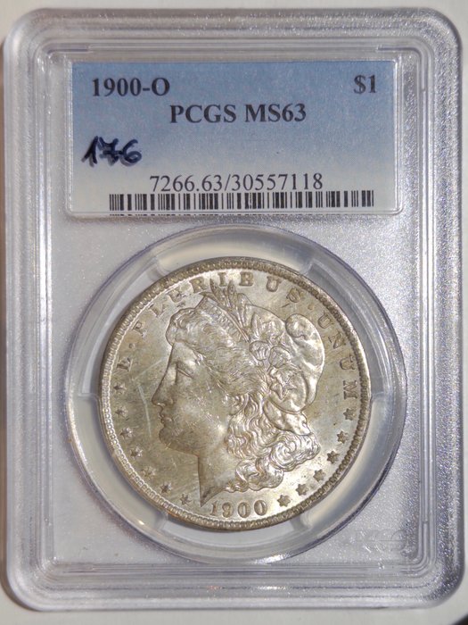 美國. Morgan Dollar 1900-O PCGS MS63 VAM 35-A