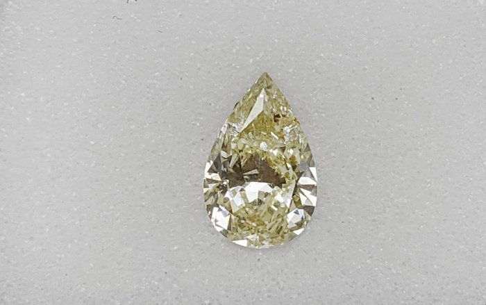 Diamond - 0.79 ct - Pear - light yellow - SI2, No Reserve Price