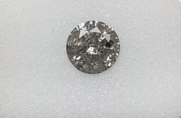 Diamond - 1.04 ct - Round - light grey - I2, No Reserve Price