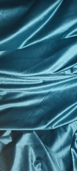 Prezioso velluto di seta 500x140 cm blu petrolio - 窗帘面料 - 500 cm - 140 cm