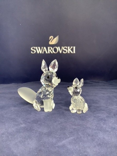 Swarovski - Vos groot en Vos zittend - 013837 en 014955 - Adi Stocker - 雕像 - 水晶