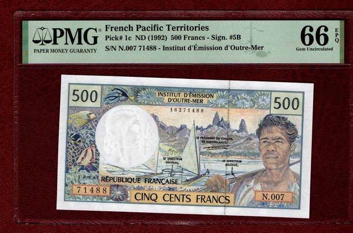 Francuskie terytoria Pacyfiku. - 500 Francs ND (1992) - Pick 1c  (Bez ceny minimalnej
)