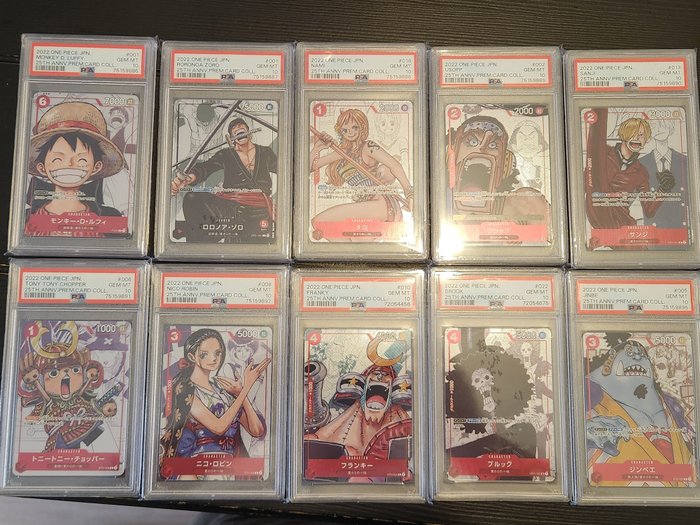 One Piece Card game Graded card - PSA 10 Full set One Piece card game Japanese Promo Premium Card Collection 25th Anniversary - PSA 10