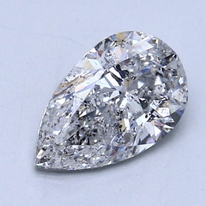 1 pcs Diamant - 1.51 ct - Pære - F - SI2, Free Shipping
