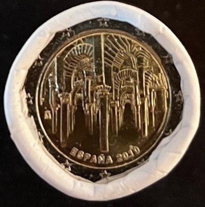 西班牙. 2 Euro 2010 "Mezquita de Cordoba" (25 coins) in rol  (沒有保留價)
