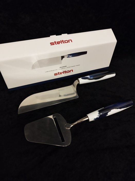 Stelton - Tårtkniv (2) - Aluminium, Kall emalj