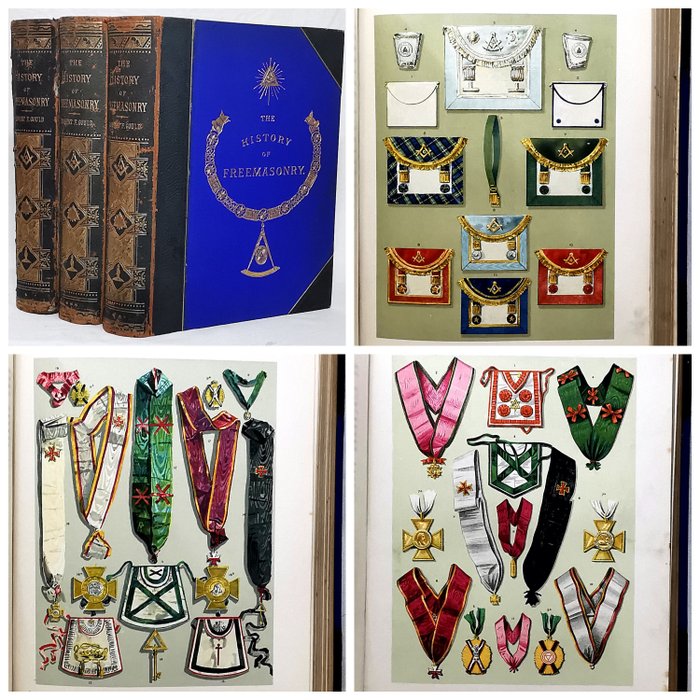 Robert Freke Gould - The History of Freemasonry (Complete Set with 39 Colour Plates) - 1884