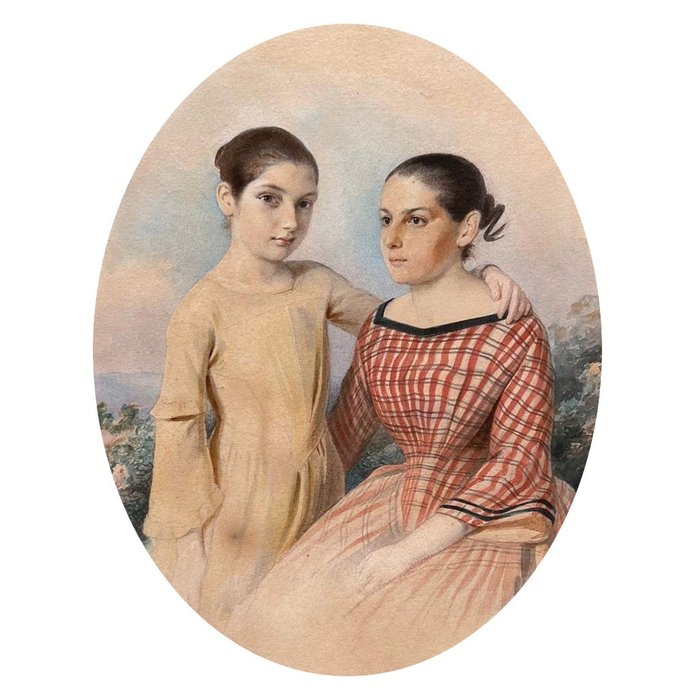 Deutsche Schule (XIX) - Zwei Mädchen
