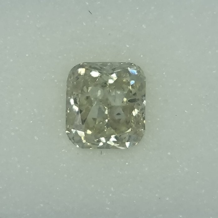 1 pcs 钻石 - 0.85 ct - 枕形 - Light Brownish Yellow - SI2 微内含二级