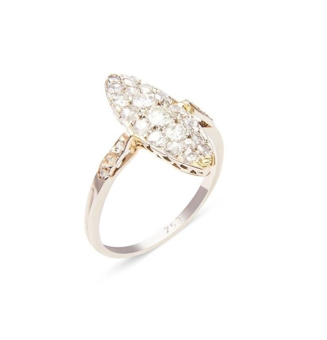 18 karaat Goud, Witgoud - Ring - 0.65 ct Diamant - Diamanten
