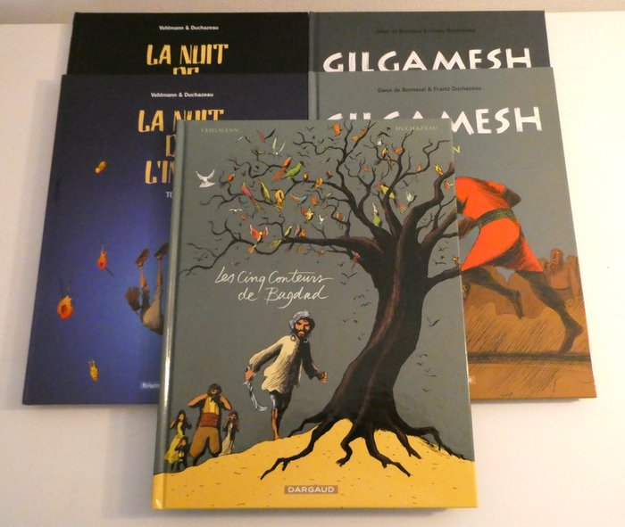 Gilgamesh T1 + T2 + La Nuit de l'inca T1 + T2 + Les inq conteurs de Bagdad + 2 ex-libris - 5x C - 5 Album - 第一版 - 2003/2006