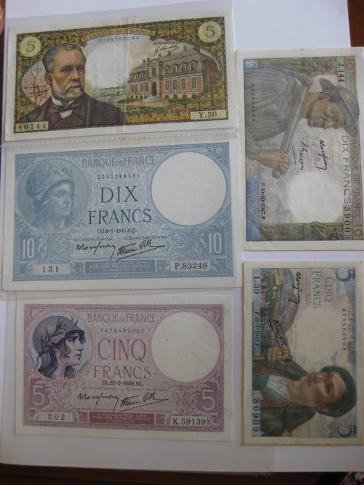 Francia. - 8 banknotes - various dates