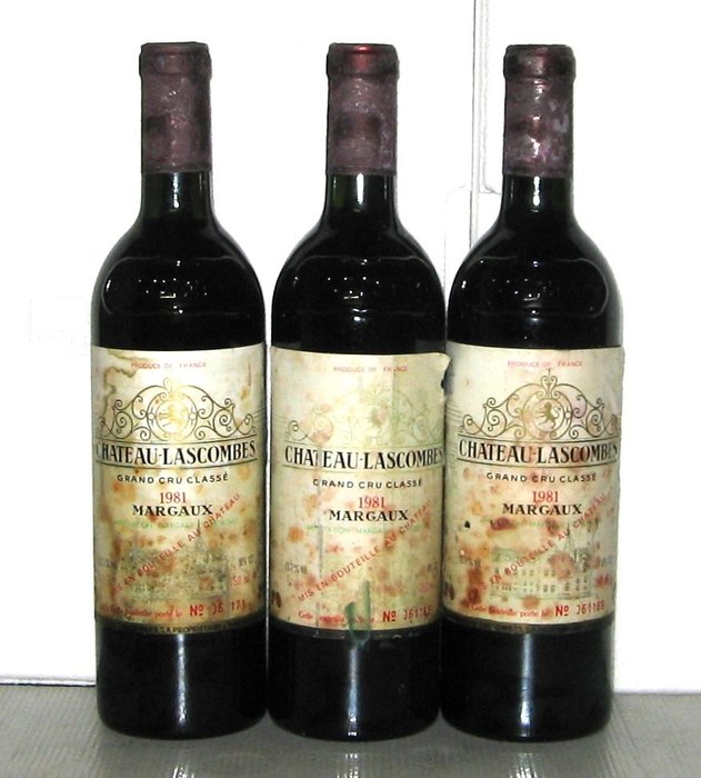 1981 Château Lascombes - 瑪歌酒莊 2ème Grand Cru Classé - 3 瓶 (0.75L)