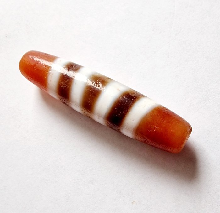 Indus Valley or Ancient Persian Etched Agate Bead Talisman - 41 mm
