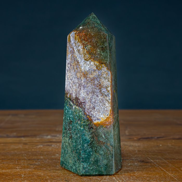 Naturlig kunstnerisk jaspis - agat Obelisk- 934.37 g