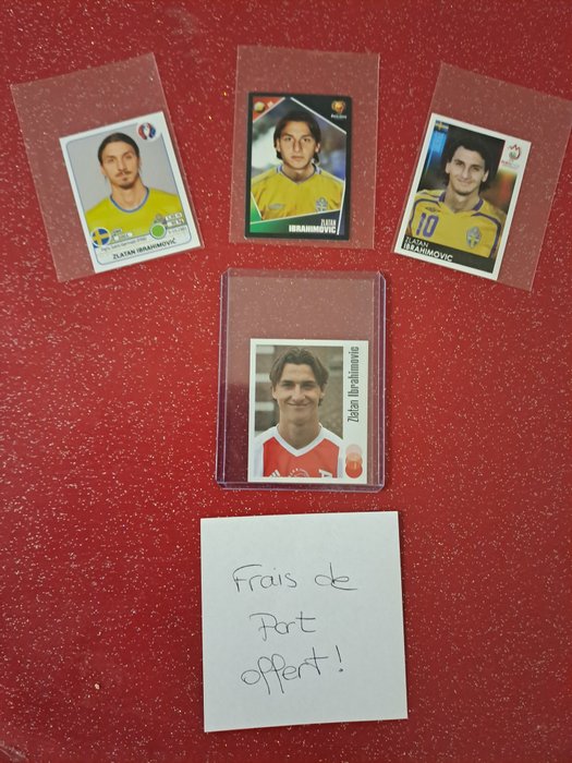 Panini - Zlatan Ibrahimovic - Voetbal 04 + Euro 04/08/16 - FREE INTERNATIONAL SHIPPING - 4 Loose stickers
