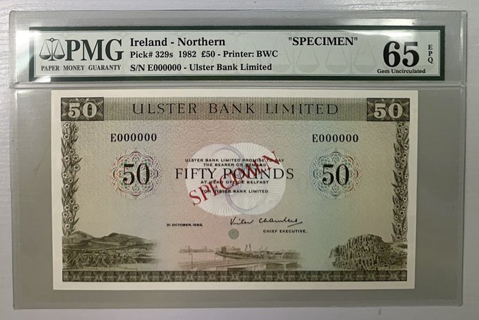 Irlanda. - 50 pounds 1982 - Specimen - Pick 329s
