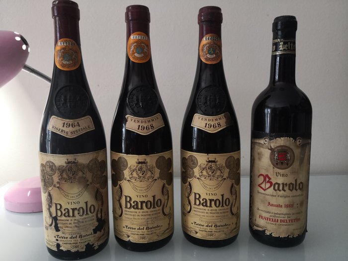 1964 Riserva, 1968 x2 Terre del Barolo & 1966 Deltetto - 巴罗洛 - 4 Bottles (0.75L)
