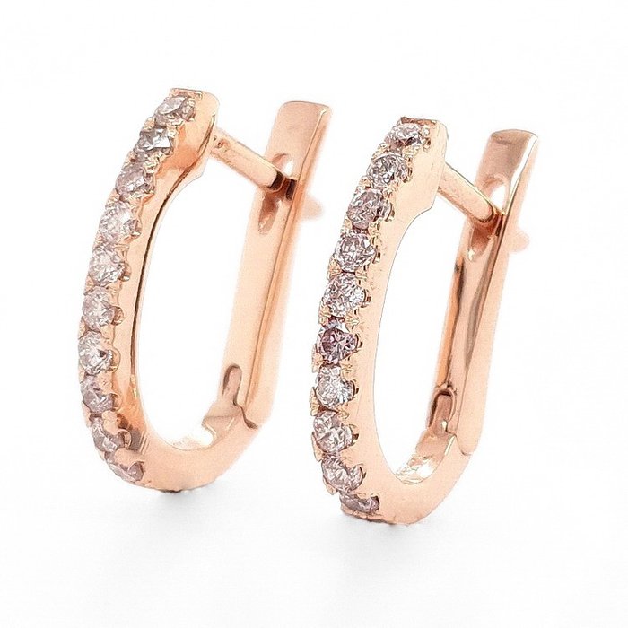 Ohne Mindestpreis - 0.38 Carat Pink Diamonds Ohrringe - Roségold 