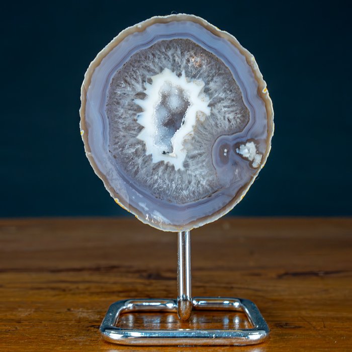 Beautiful Natural Agate & Chalcedony on Stand, Brazil- 461.34 g