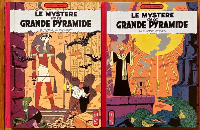 Blake & Mortimer T3 + T4 - Le Mystère de la Grande Pyramide 1 & 2 - 2x C + 2x emboitage - 2 Album - Limitierte Auflage - 1984/1985