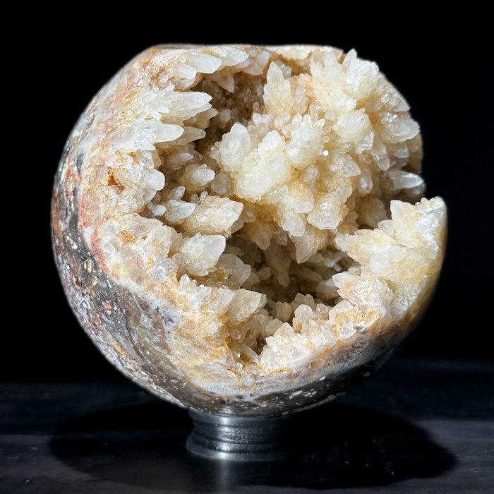 无底价 - 令人惊叹的尖刺水晶石英 球体- 1600 g