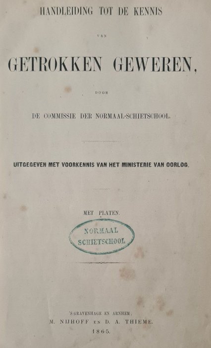 Ministerie van oorlog - Handleiding tot de kennis van getrokken geweren - 1865