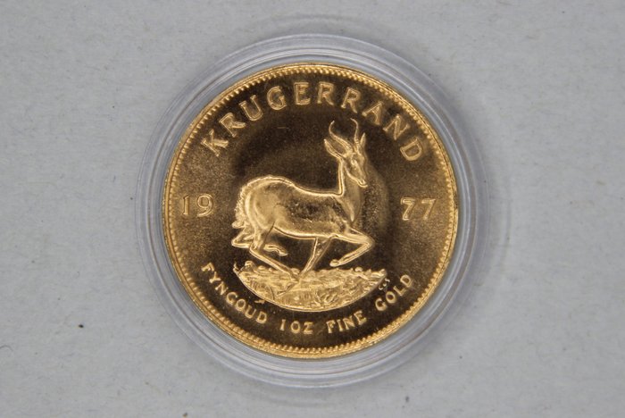 Sør-Afrika. Krugerrand 1977, 1 troy ounce gouden Krugerrand munt
