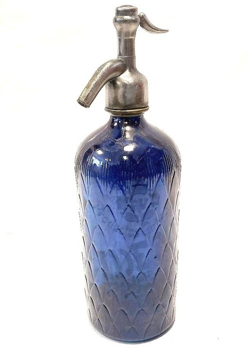 Butelka - Idealny syfon z niebieskimi piórami
