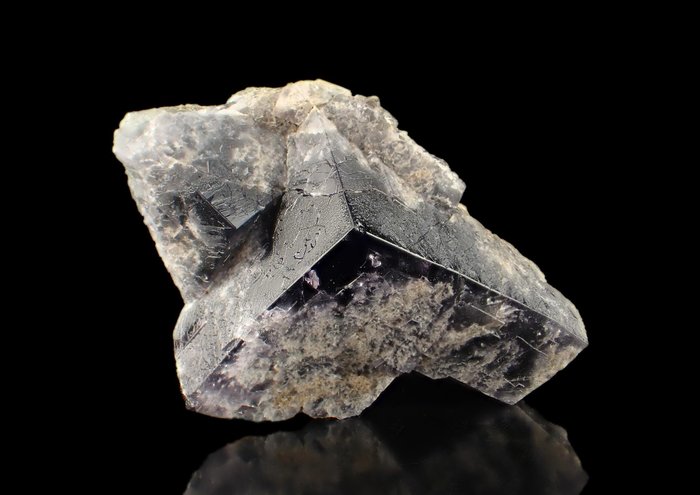 Fluorit „Lila Regentasche“ Kristallcluster - Höhe: 90 mm - Breite: 70 mm- 365 g