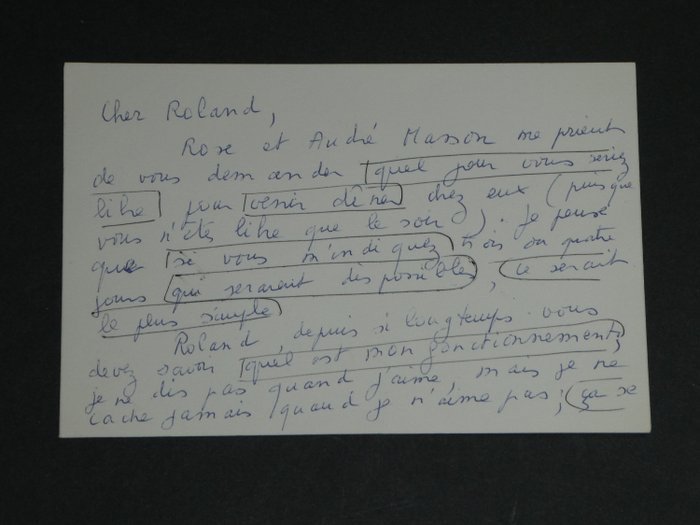 Paule Thévenin - Carte autographe signée [Polémique ayants droits d'Antonin Artaud] - 1968