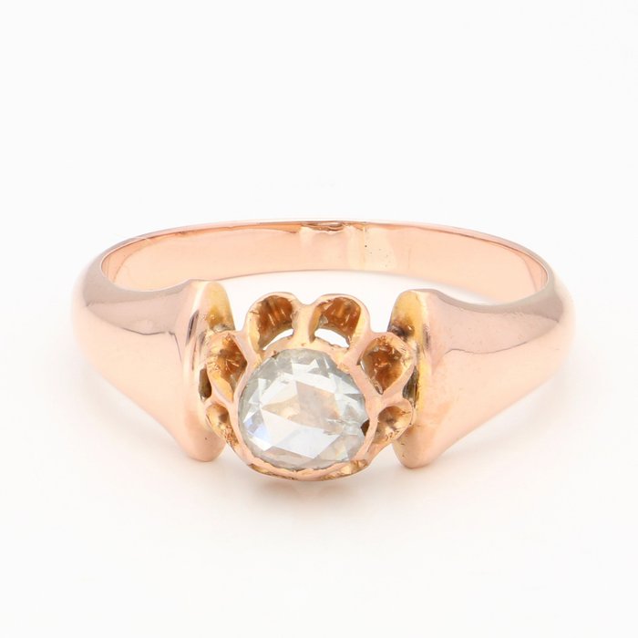 Δαχτυλίδι Ροζ χρυσό Διαμάντι  (Φυσικό) 