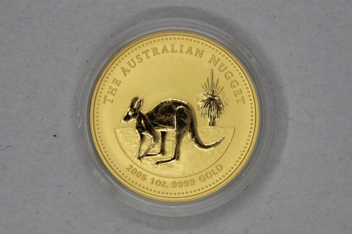 Australië. 100 Dollars 2005, 1 troy ounce Gouden Kangaroo munt