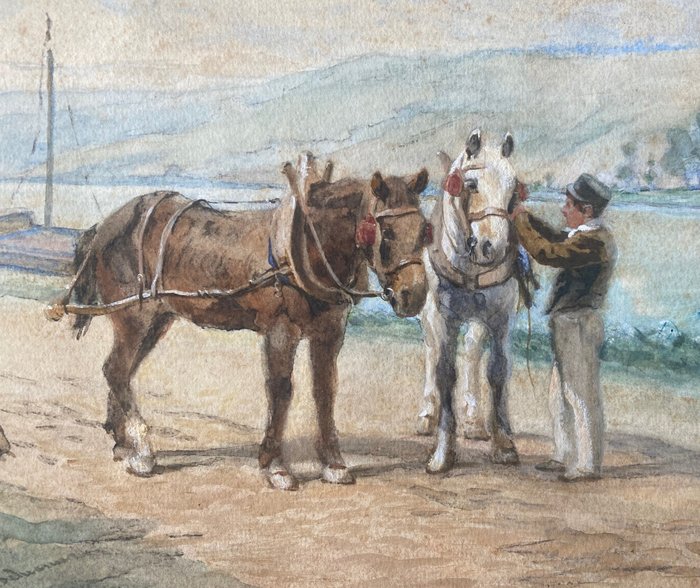 Cornelis Schermer (1824-1915) - Man met paarden