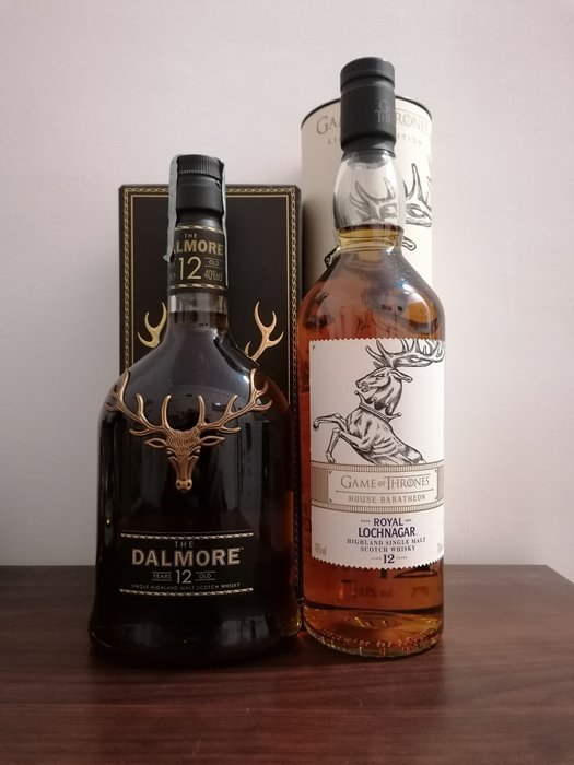 Dalmore 12yo + Royal Lochnagar 12yo - Original bottling  - 70cl - 2 bottles
