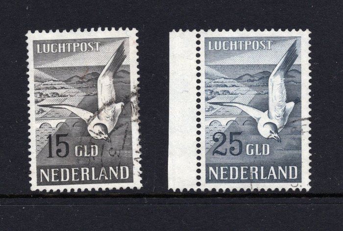 荷兰 1951 - 航空邮件“海鸥”- 全球免费送货 - NVPH LP12 t/m LP13
