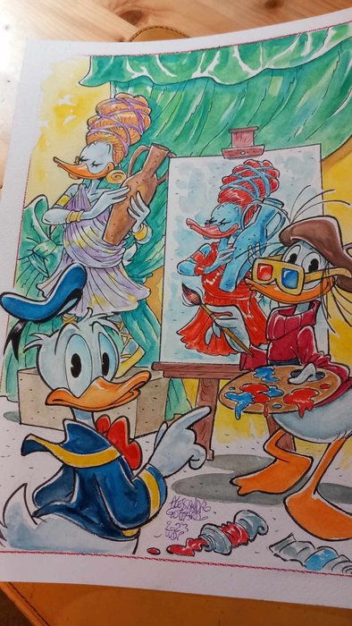 Alessandro Gottardo - 1 Watercolour - Donald Duck - "Paperoga artista 3D" - 2023