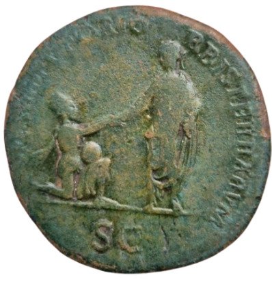 罗马帝国. 哈德良 （公元117-138）. Sestertius Rome, ca. A.D. 120-122 - RESTITVTORI ORBIS TERRARVM