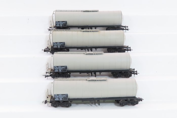 Jouef H0 - 652600 - 模型貨運火車 (4) - 4x 4 軸油罐車 - NMBS