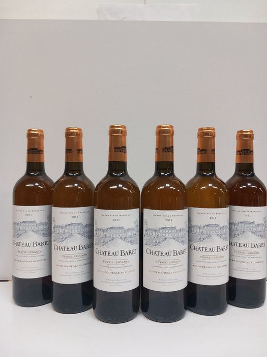 2011 Château Baret - Pessac-Léognan - 6 Flasker  (0,75 l)