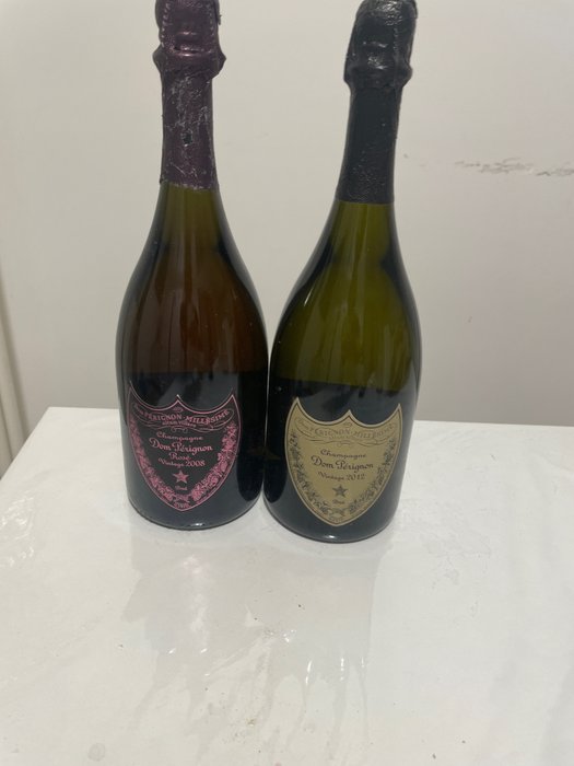 2008 Dom Perignon Rosé & 2012 Dom Perignon Brut - Champagne - 2 Pullot (0.7 L)