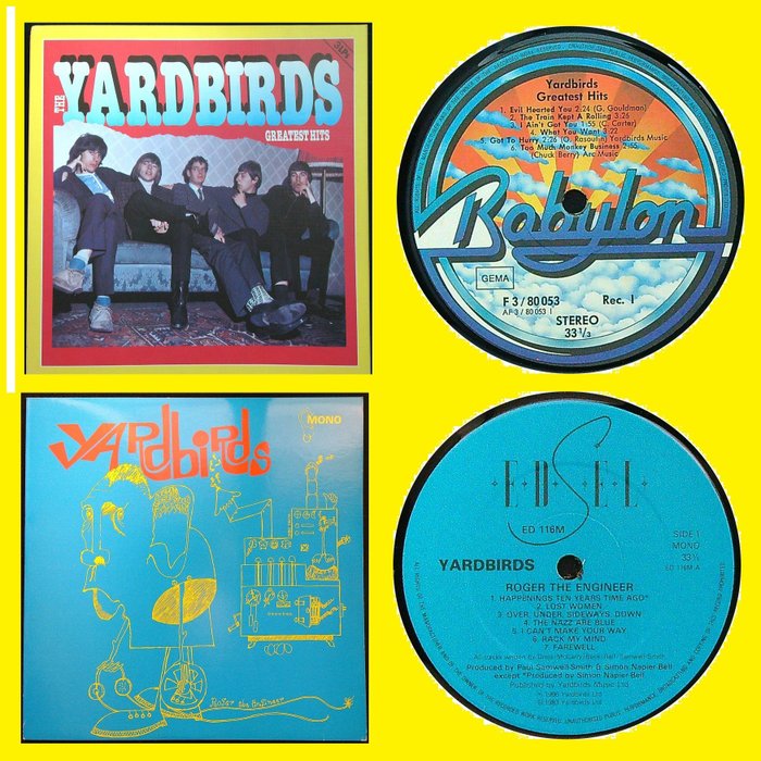 The Yardbirds (incl. Eric Clapton, Jeff Beck and Jimmy Page) - 1. Greatest Hits (3LP Box-set) 2. Roger The Engineer (LP) - LP-boksi - Reissue - 1965