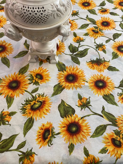 san leucio sonnige rustikale Sonnenblumen-Tischdecke - Tischtuch  - 280 cm - 120 cm