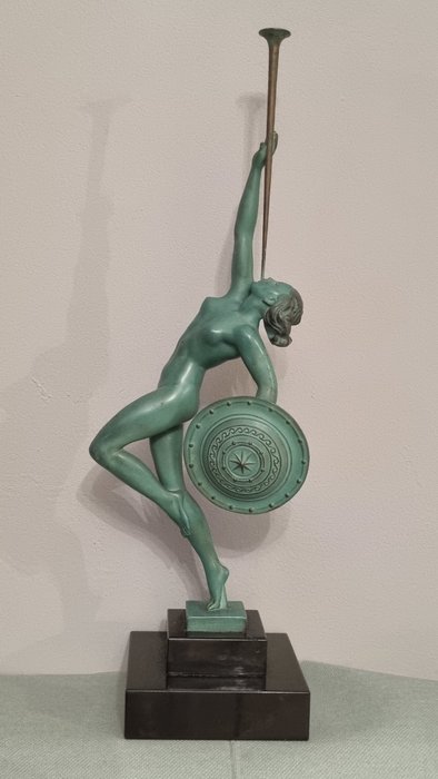 Raymonde Guerbe - 雕塑, (La Renommée) ou sculpture de Jéricho - 35.5 cm - 粗锌 - 1930