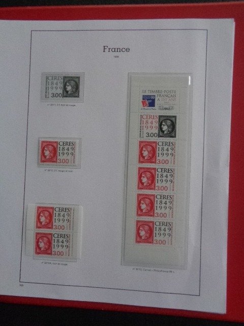 法國 1999 - 全新**豪華郵票配件和收藏，附積木和筆記本，Yvert Supra 22 張 - Yvert n°3211 au n°3293** MNH // Faciale & Cote
