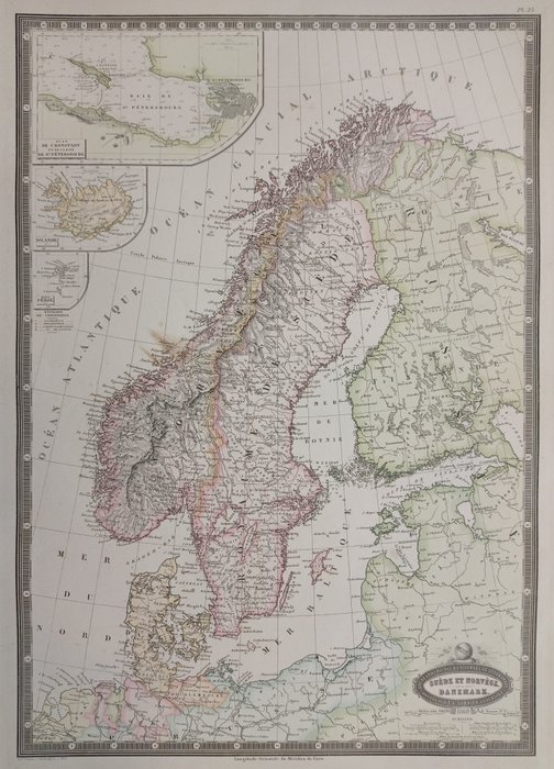 Europa, Kaart - Zweden / Noorwegen / Finland / IJsland / Denemarken; Garnier - Suède et Norvège. Danemark - 1860