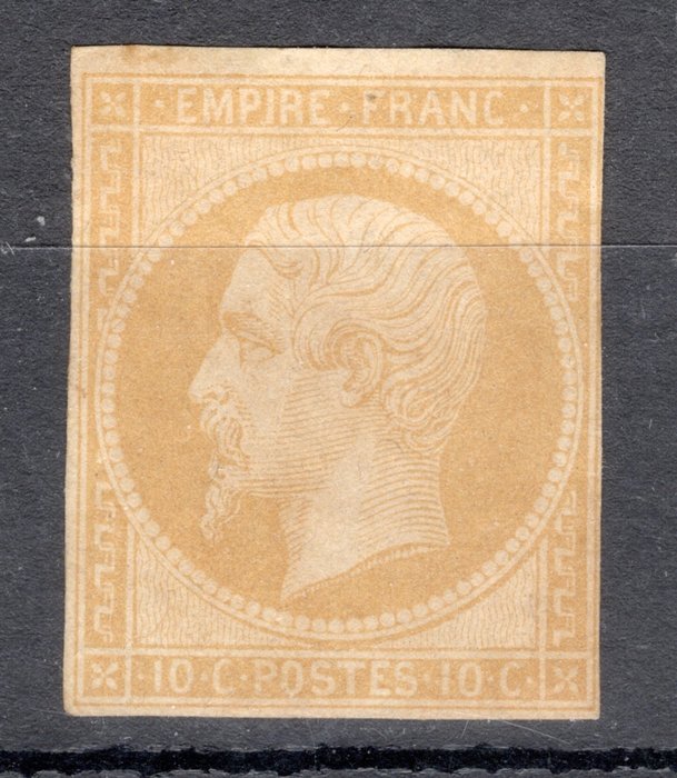 Francja 1860 - Empire Non-Serrated, nr 13A Nowa*, ciemna guma. Piękny - Yvert