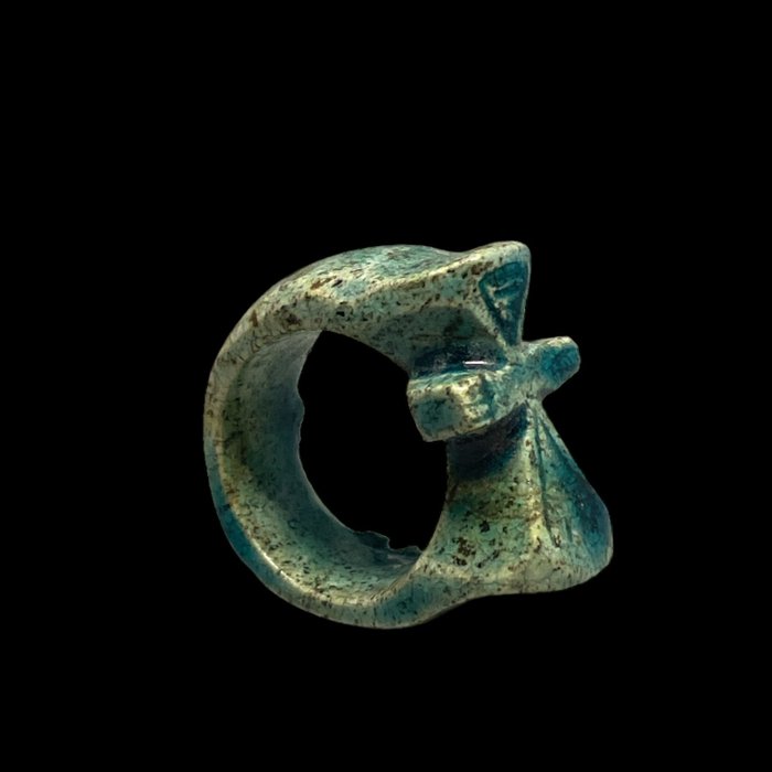 古埃及的复制品 彩陶戒指显示生命之钥  (没有保留价)
