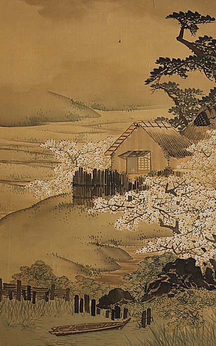 Haru Sansui 春山水 (Spring sansui-ga) - With signature and seal Bunki 文暉 - Japani