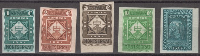 Spanien 1931 - IX hundrede år for grundlæggelsen af klosteret Montserrat. - Edifil 636s/640s.